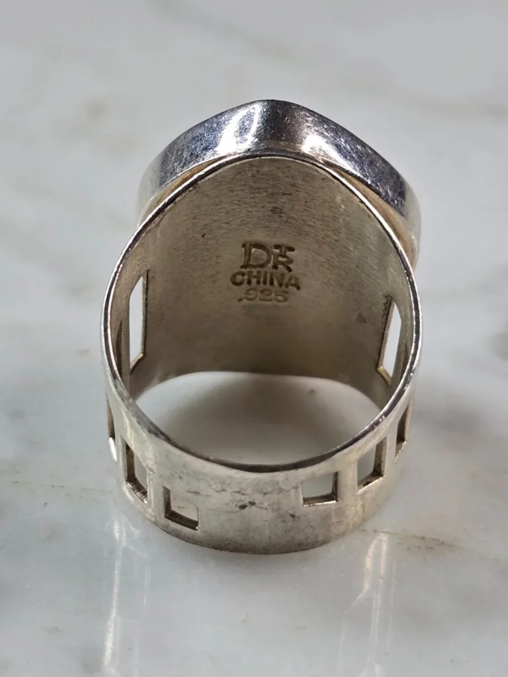 Womens Vintage Estate Sterling Silver Southwestern DTR Jay King Ring 10.4g E621